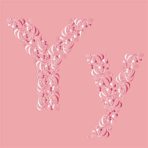 Premium Vector Letter Y From Pink Floral Vignettes