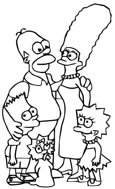 Coloriage Les Simpsons Ensemble Dessin Gratuit Imprimer