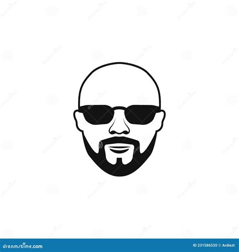 Bald Man With A Beard Icon Vector Illustration Stock Vector