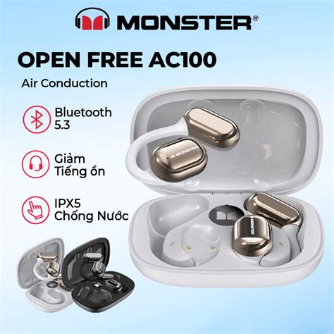 Monster Open Tai nghe thể thao AC100 Tai Nghe Bluetooth 5 3 Không Dây