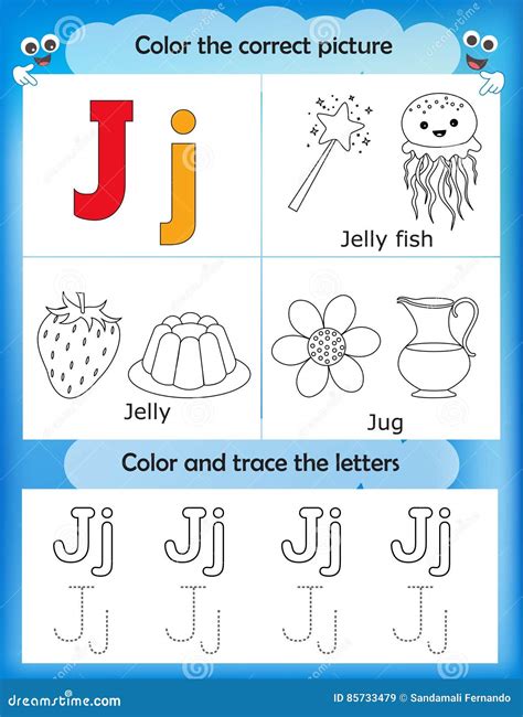 Alphabet Learning And Color Letter J Stock Illustration Illustration