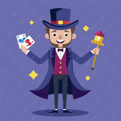 Premium Vector Magician Vector Character Illustration In Flat Style