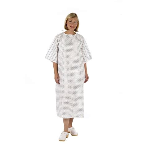 Unisex Nhs Wrap Over White Hospital Patient Gown Reusable Night Dress