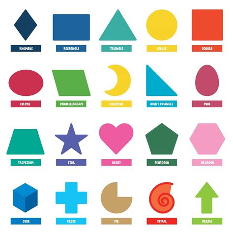 Set Of Basic Geometric Shapes Vector Art At Vecteezy