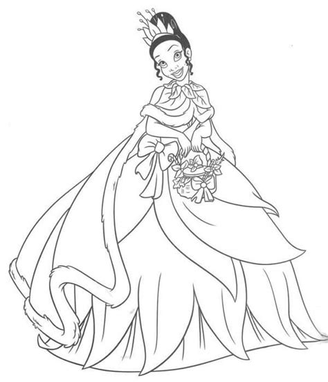 Tiana Holding Flower coloring page - Download, Print or Color Online ...