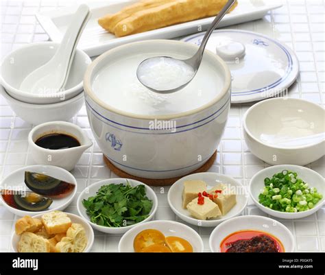 congee, chinese rice porridge, chinese traditional healthy breakfast ...