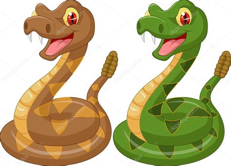 Serpiente De Cascabel De Dibujos Animados Vector De Stock Tigatelu