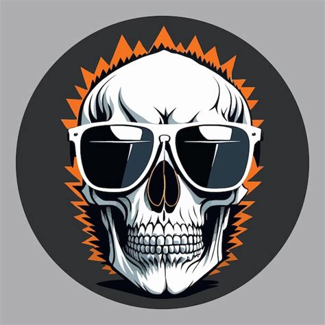 Premium Vector A Skull Wearing Sunglasses