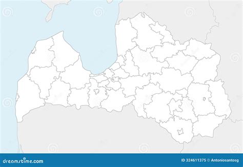 Blank Map Of Latvia Departments And Districts Of Latvia Map High