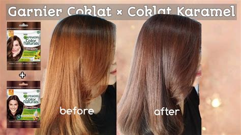 CAT RAMBUT GARNIER COKLAT CARAMEL CAMPUR COKLAT Cat Rambut Sendiri