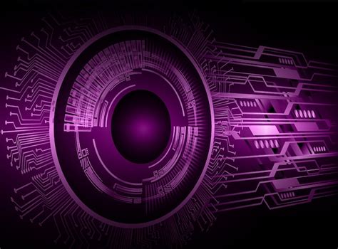 Circuito De Cyber Roxo Futuro Tecnologia Conceito Fundo Vetor Premium