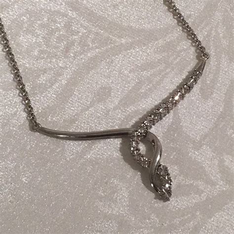Sterling Silver 925 Diamond Pendant Necklace Jewelry Fine Etsy