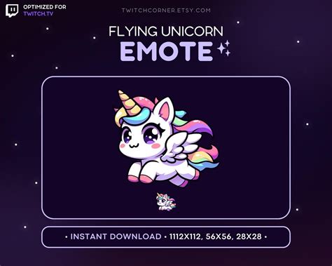 Cute Unicorn Twitch Emote Kawaii Unicorn Emote For Twitch Etsy Australia