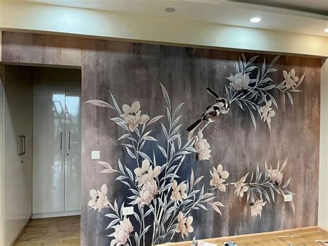 Pvc Multicolor Mm Mural Flower Wallpaper For Wall Decor At Rs Sq