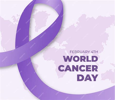 Free Vector World Cancer Day Flat Design Background With Ribbon