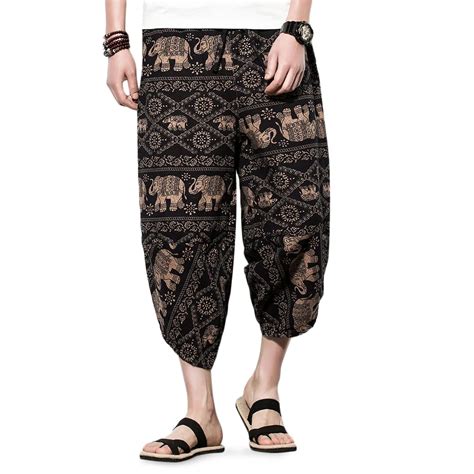 Men Jogger Pants Summer Fashion Cotton Linen Nine Minutes Jogger