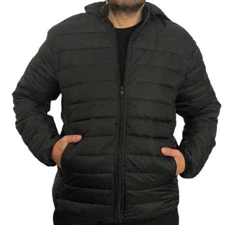 Campera Inflable Negra Abrigada Con Capucha Desmontable Env O Gratis