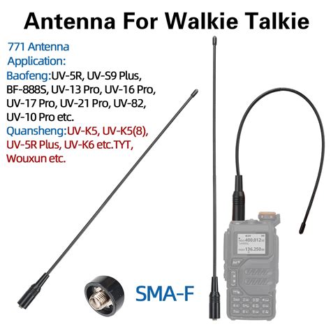 ABBREE AR 771 SMA Antenna Femmina Dual Band 144 430MHz Per Baofeng UV