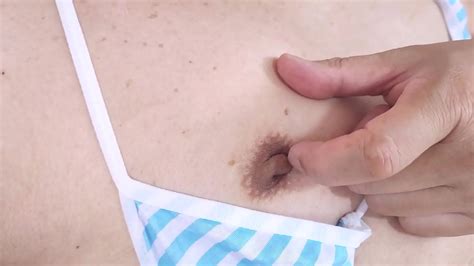 Kotchan Wears Revealing Striped String Bikini And Masturbates To Orgasm While Caressing Her