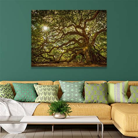 Old Oak Tree Sunlight Canvas Wall Art Canvas Man Cave Art Home Decor