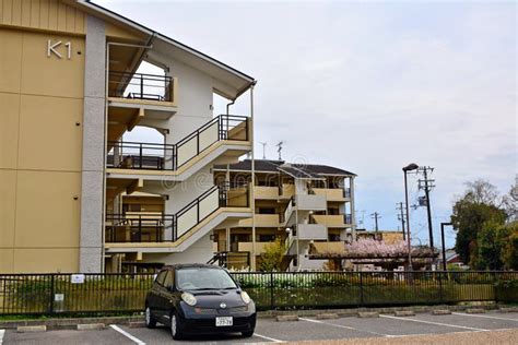 Modern Japanese Apartment Facade In Kyoto Japan Editorial Photography