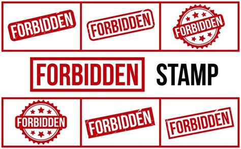 Premium Vector Forbidden Rubber Stamp Set Vector