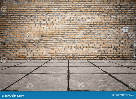 Empty Room With Bricks Wall And Tiled Floor Stock Image Image Of Aged