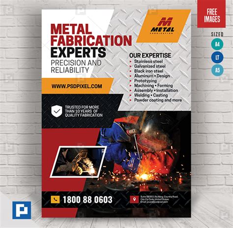 Metal Fabrication Company Services Flyer Psdpixel