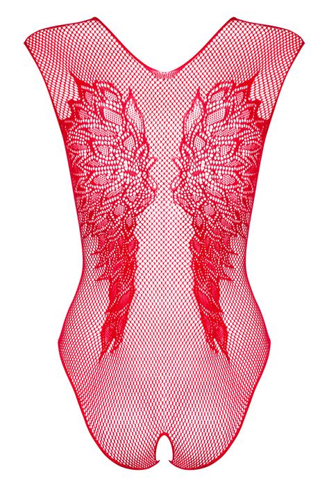 Roter Netzbody Catsuits Bodys Club Hot Fashion Odretto Highheels