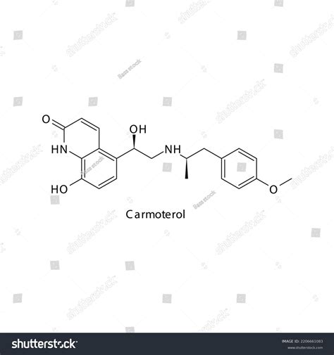 Carmoterol Molecule Flat Skeletal Structure Beta Stock Vector Royalty