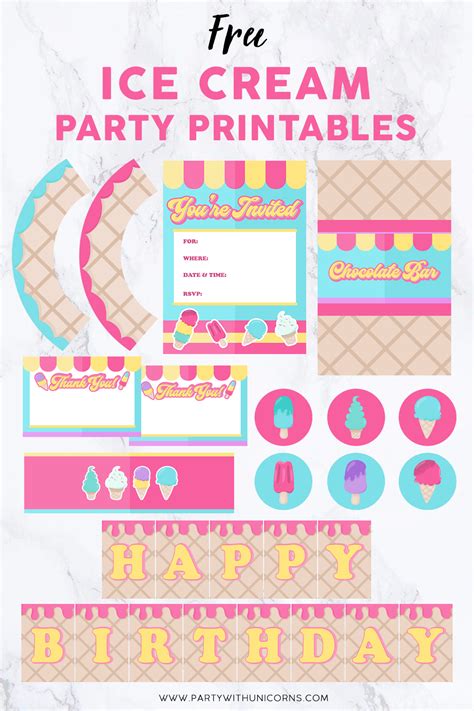 Ice Cream Party Free Printables