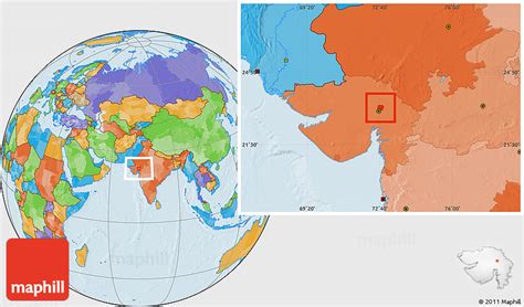 Political Location Map of Gandhinagar