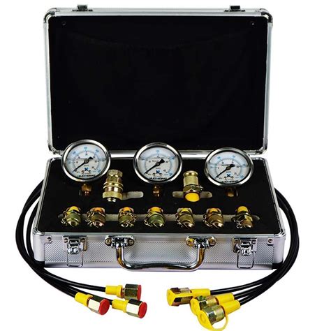 Portable Hydraulic Pressure Test Coupling Kit Hydraulic Test Gauge