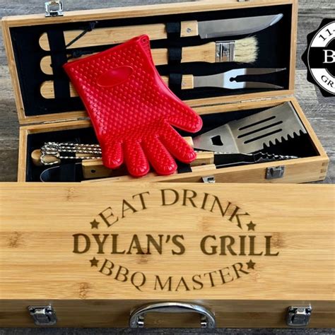 Engraved Bbq Set Bbq Gift Grilling Tools Grill Set Etsy