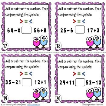 Comparing Numbers Task Cards Free By Chilimath Tpt