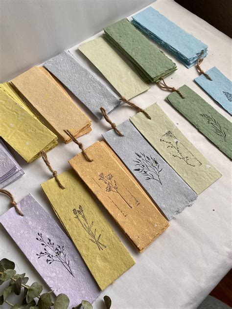 Bookmark Handmade Recycled Paper Etsy