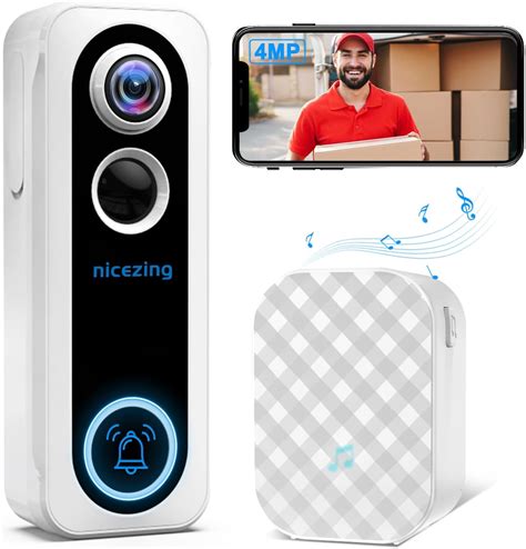 Mp Sonnette Sans Fil Avec Cam Ra Compatible Avec Alexa Nicezing