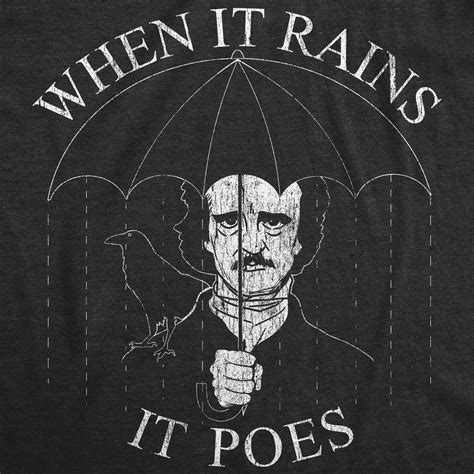 When It Rains It Poes Shirt Reading Lovers Ts Funny Etsy