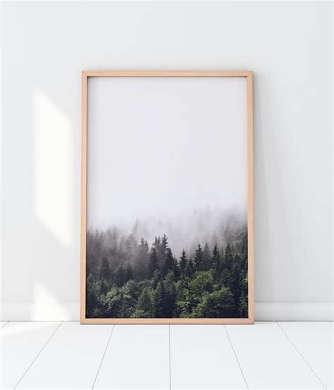 Forest Wall Art, Printable Wall Art, Nature Art, Foggy Forest Print ...