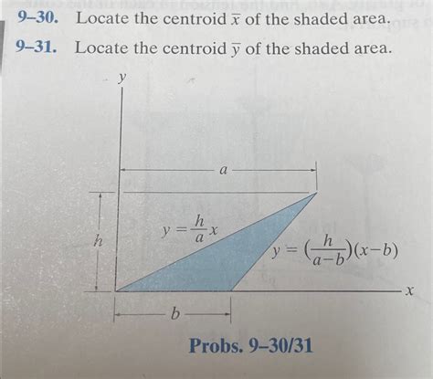 Solved 9 30 Locate The Centroid X Of The Shaded Chegg