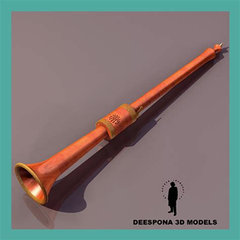 3d alto medieval flute model