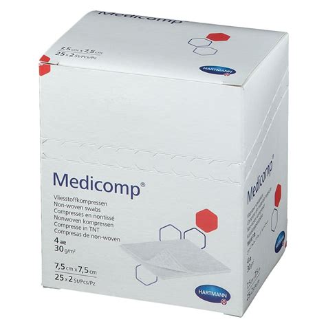 Hartmann Medicomp Stérile Compresse 4 Plis 7 5 x 7 5cm 421723 50 pc s