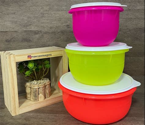 Tupperware Kit Batedeira Neon 1 Litro 2 Litros e 3 2 Litros Mãe