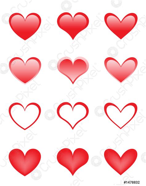 Conjunto De Los Hermosos Corazones Vector De Stock 1478832 Crushpixel