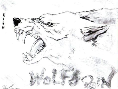 A Drawing Of A Wolf With Its Mouth Open