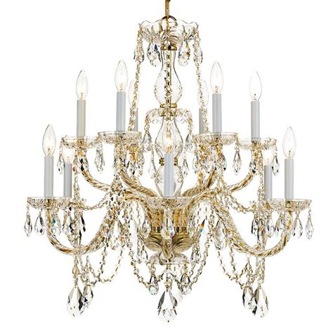 Traditional Crystal Twelve Light Chandelier Crystal Chandelier Gold