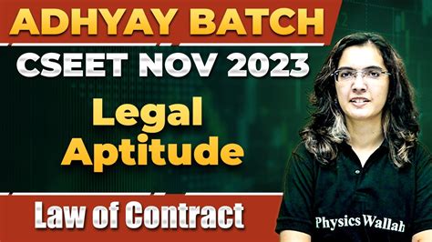 Law Of Contract Legal Aptitude For Cseet Cseet Nov Youtube