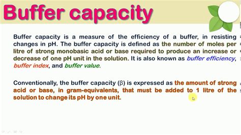 Buffer Capacity