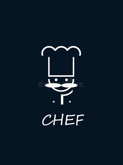 Logotipo Del Cocinero En Fondo Azul Stock de ilustración Ilustración