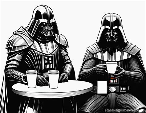 Sauron And Darth Revan Drinking Coffee Prompts Stable Diffusion Online